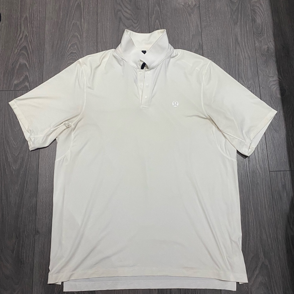 LULULEMON Men’s White Short-Sleeve Polo Shirt XL